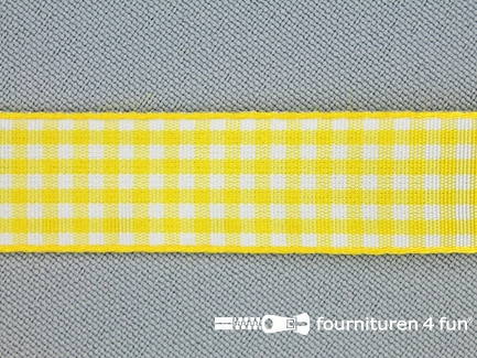Ruitjes lint - 18mm - geel