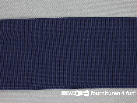 Gekleurd soepel elastiek 80mm marine blauw