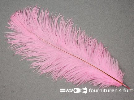 Struisvogelveer 250mm - 300mm licht roze