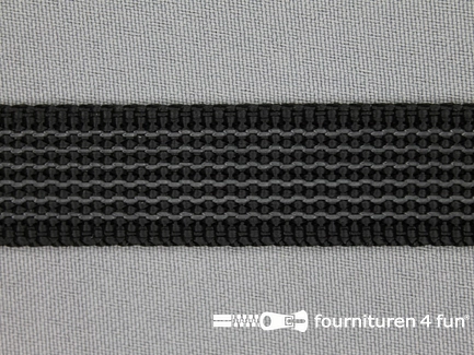 Halsband met rubber - 20mm - zwart