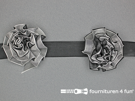 Bloemenkant 3D - 60mm - zwart - wit