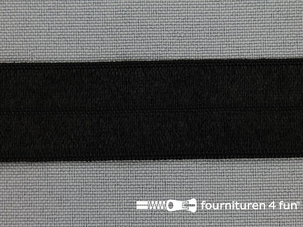 Rol 25 meter elastische biasband - 20mm - zwart