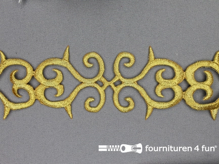 COUPON 2,95 meter (4 stukken, 0,85 + 0,75 + 0,7 + 0,65 meter) Goud applicatie 73mm  - per meter