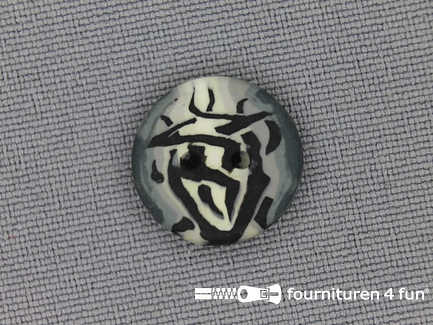 Ibiza knoop 15mm grijs - zwart - wit