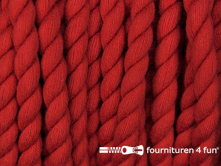 Katoen polyester koord 5mm rood