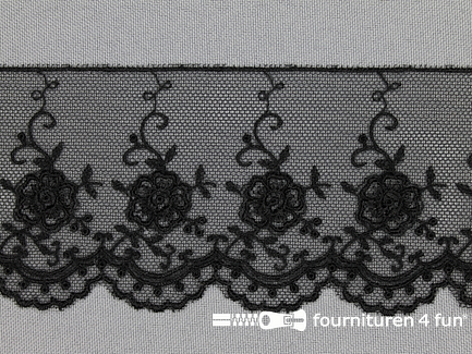 COUPON 0,9 meter Valenciennes kant 60mm zwart