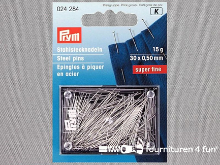 Prym kopspelden staal - 0.50x30mm - zilver - super fijn - 15 gram - 024284