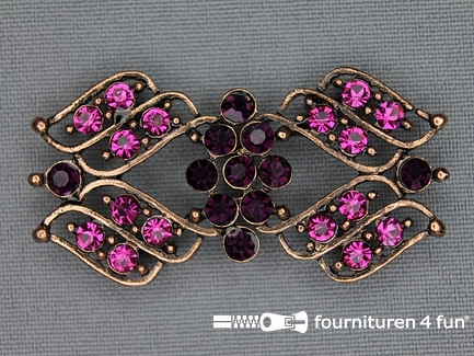 Strass stenen sluiting 27x52mm roze