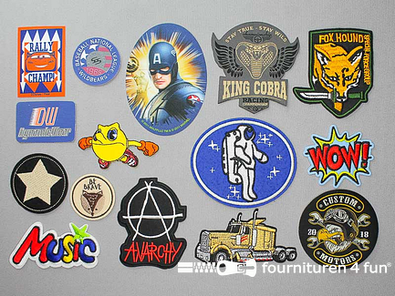 Collectie strijkapplicaties - 15 delige set - opstrijkbare patches