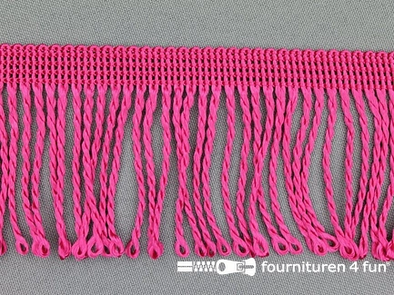 Kaart 25 meter nylon franje - 60mm - fuchsia roze
