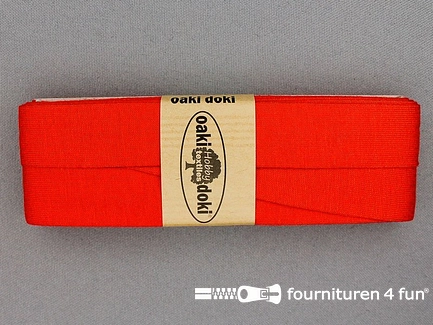 Oaki Doki Tricot biaisband - 20mm x 3 meter - donker oranje (935)