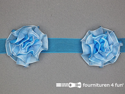 Bloemenkant 3D - 60mm - aqua blauw