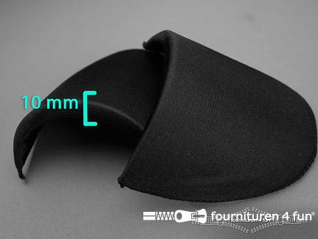 120 paar schoudervullingen - 10mm - recht - zwart