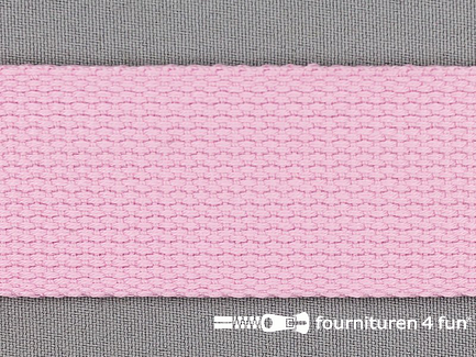 Katoen-look tassenband 38mm licht roze