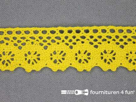 COUPON 6 meter Ibiza broderie 23mm geel