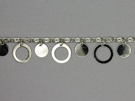 Muntenband - Sierketting - 25mm zilver