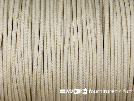 Rol 50 meter katoen wax-look koord 1,5mm safari beige