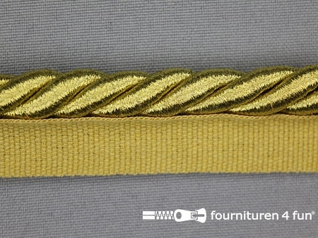 Gedraaid paspelband 22mm goud