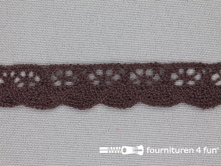 COUPON 12 meter Ibiza broderie 14mm donker bruin