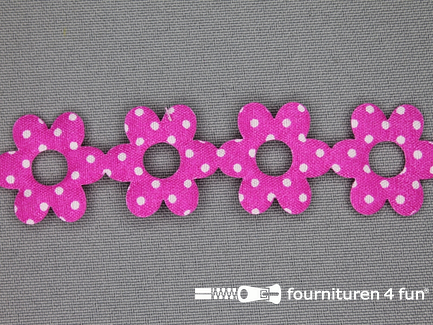 Guirlande bloemetjes 25mm fuchsia - stippeltje