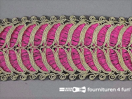 Brokaat band 55mm roze goud