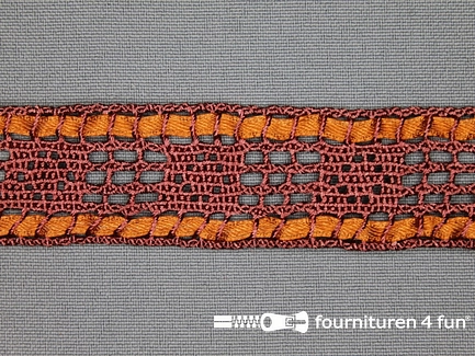 Kloskant 25mm lint bruin - bruin