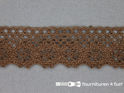 COUPON 6 meter Ibiza broderie 23mm licht bruin