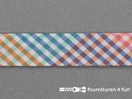 Print bias multicolor geruit