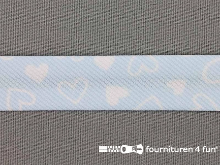 Print bias hartjes baby blauw