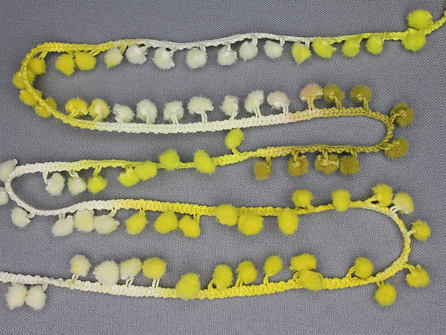 Bolletjesband 13mm multicolor geel tinten