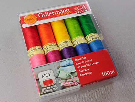Gütermann Allesnaaigarenset - regenboog kleuren - 10x100 meter