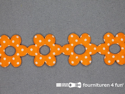 Guirlande bloemetjes 25mm oranje - stippeltje