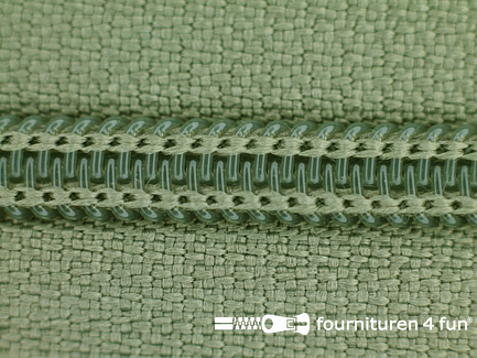 Deelbare spiraal rits nylon 5mm safari groen