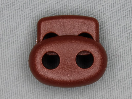 Koord stopper 22mm dubbel rood bruin