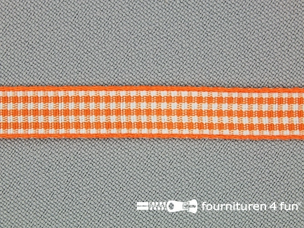 Ruitjes lint - 10mm - oranje