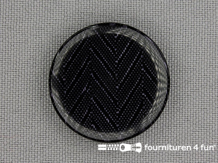 Visgraat knoop 26mm antraciet zwart - paars