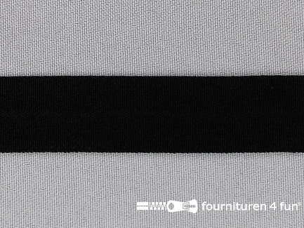 Rol 50 meter rekbare vouwtres 20mm zwart