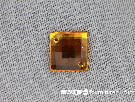 10 stuks Strass stenen vierkant 12mm goud geel