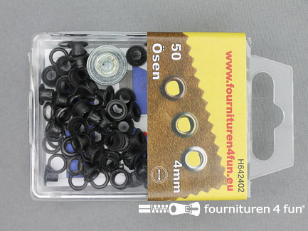 Ringen en schijven 4mm zwart brons 50 stuks
