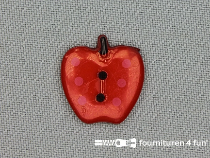 Kinder knoop 21x22mm appel - rood