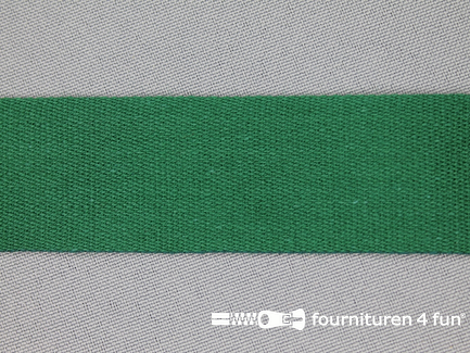 Katoenen keperband 28mm emerald groen