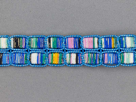Jacquard band 24mm multicolor blauw