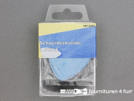 Kleermakerskrijt in doosje - 2 stuks - blauw + wit