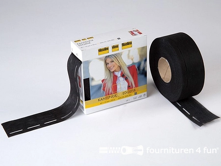 Rol 50 meter Vlieseline kantenfix - 50mm - zwart