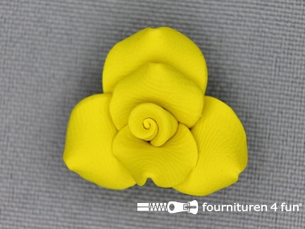 Bloemen knoop 10mm roosje geel