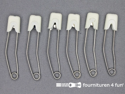 Luierspelden - 58mm - wit - 6 stuks