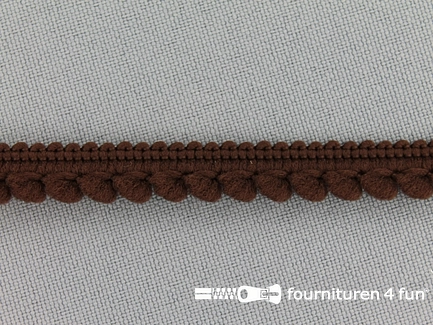 Bolletjesband - 10mm - donker bruin