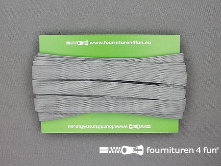 Gekleurd soepel elastiek - per 4 meter - 10mm - licht grijs