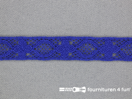 COUPON 7 meter Ibiza broderie 13mm kobalt blauw