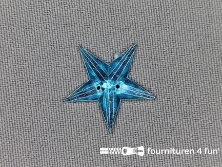 Strass steen 21mm ster aqua blauw